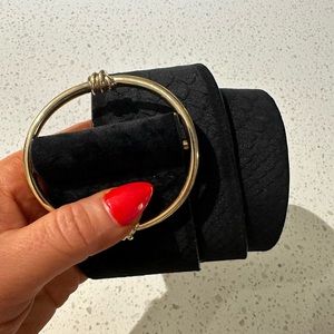 H&M Black Waist Belt Gold Buckle